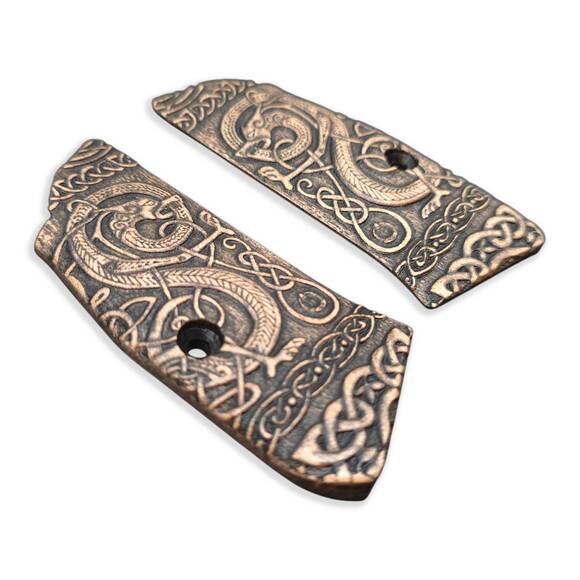 CZ Shadow 2 Compact Maple Grips - Celtic Gates / Hand-painted