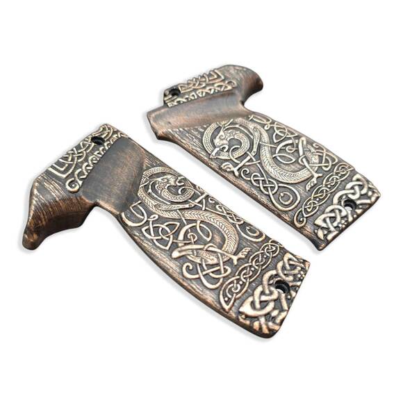 MAC Mle 1950 Trausch Maple Grips - Celtic Gates / Hand-painted