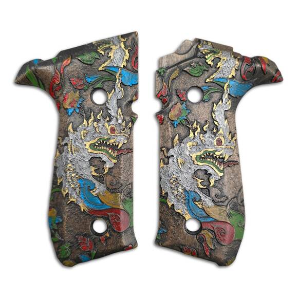 Arex Rex Zero 1 Standard maple grips - Chinese Dragon / hand-painted