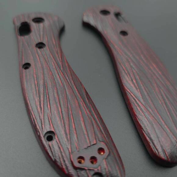 Fibers Dark Blood - Benchmade Griptilian 550, 551 Knife Scales by Svechnikov Knives