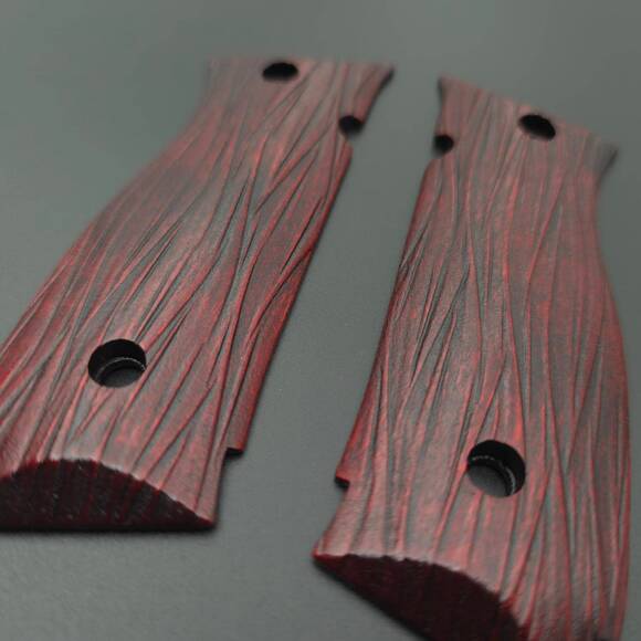 CZC A01-LD/SD Maple Grips - Fibers Dark Blood / Hand-painted