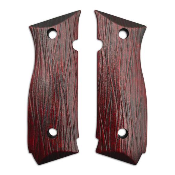CZC A01-LD/SD maple grips - Fibers Dark Blood / hand-painted