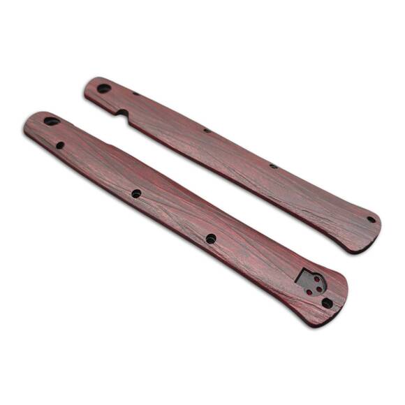 Cold Steel Ti-Lite 6 maple handle scales - Fibers Dark Blood / hand-painted