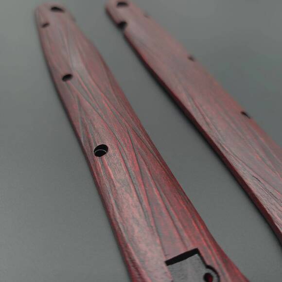 Cold Steel Ti-Lite 6 maple handle scales - Fibers Dark Blood / hand-painted