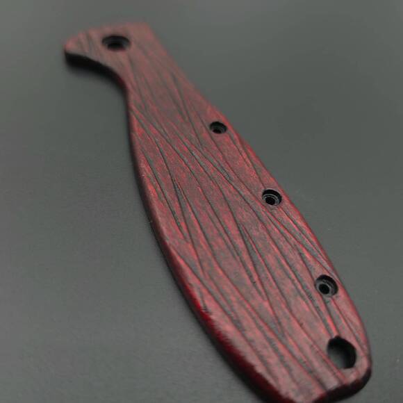 ESEE Zancudo maple handle scales - Fibers Dark Blood / hand-painted