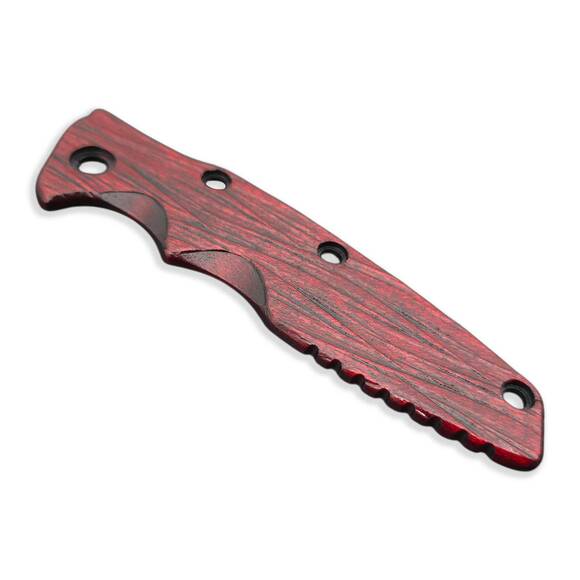 Hinderer Eklipse 3.5 maple handle scales - Fibers Dark Blood / hand-painted