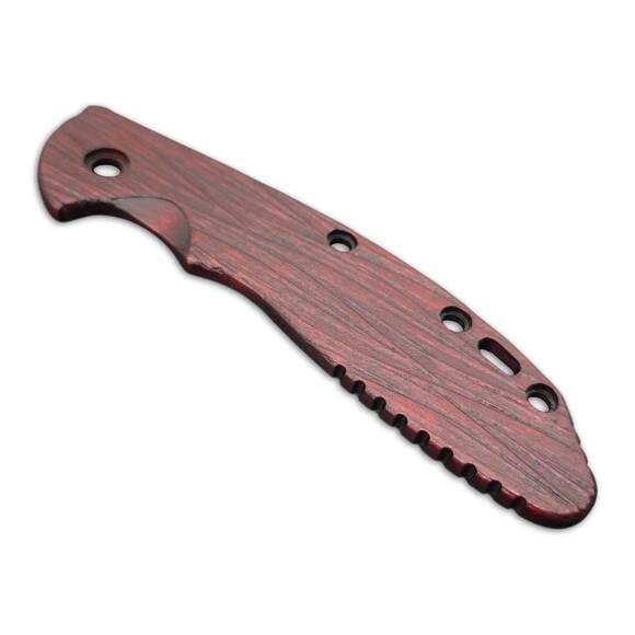 Hinderer XM-24 maple handle scales - Fibers Dark Blood / hand-painted
