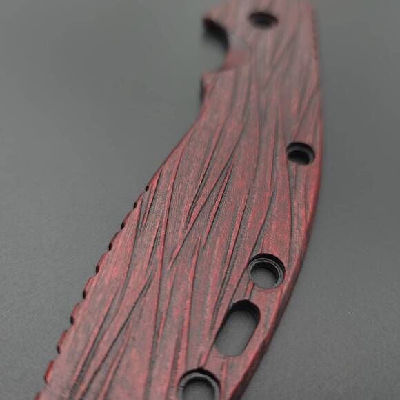 Hinderer XM-24 maple handle scales - Fibers Dark Blood / hand-painted