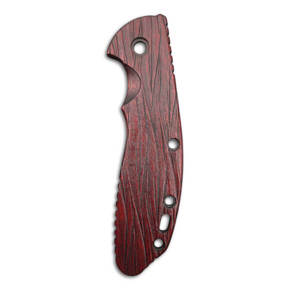 Hinderer XM-24 maple handle scales - Fibers Dark Blood / hand-painted
