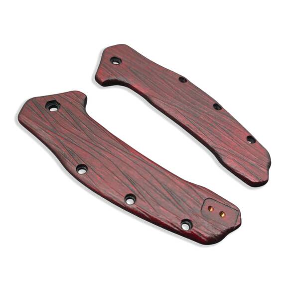 Kershaw Link maple handle scales - Fibers Dark Blood / hand-painted