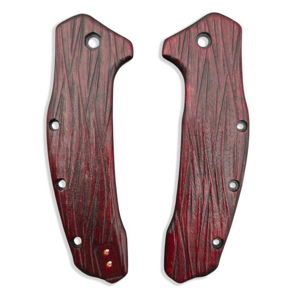 Kershaw Link maple handle scales - Fibers Dark Blood / hand-painted