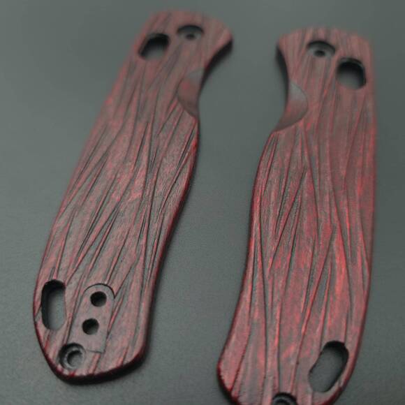 Fibers Dark Blood - Kizer Drop Bear Knife Scales by Svechnikov Knives