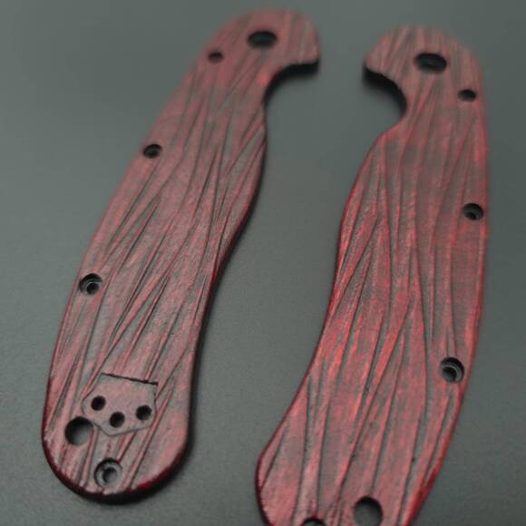Fibers Dark Blood - Ontario RAT 1.5 Knife Scales by Svechnikov Knives