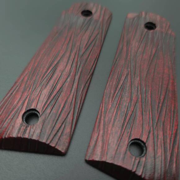 Ruger Mark IV 22/45 Maple Grips - Fibers Dark Blood / Hand-painted