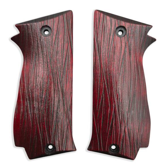 SAR K2 45/45 C maple grips - Fibers Dark Blood / hand-painted