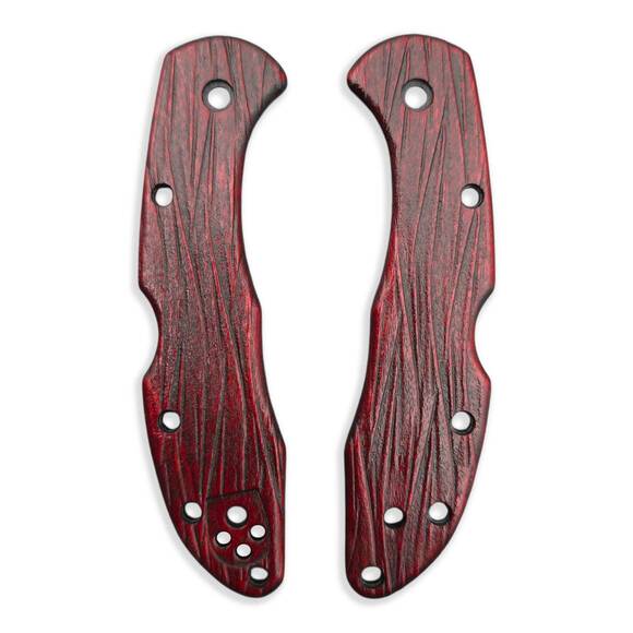 Fibers Dark Blood - Spyderco Delica 4, Lil' Matriarch Knife Scales by Svechnikov Knives