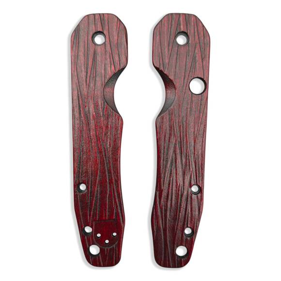 Spyderco Smock maple handle scales - Fibers Dark Blood / hand-painted