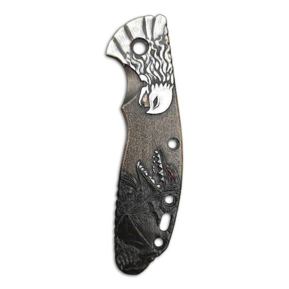 Hinderer XM-24 maple handle scales - Guts VS Griffith / hand-painted
