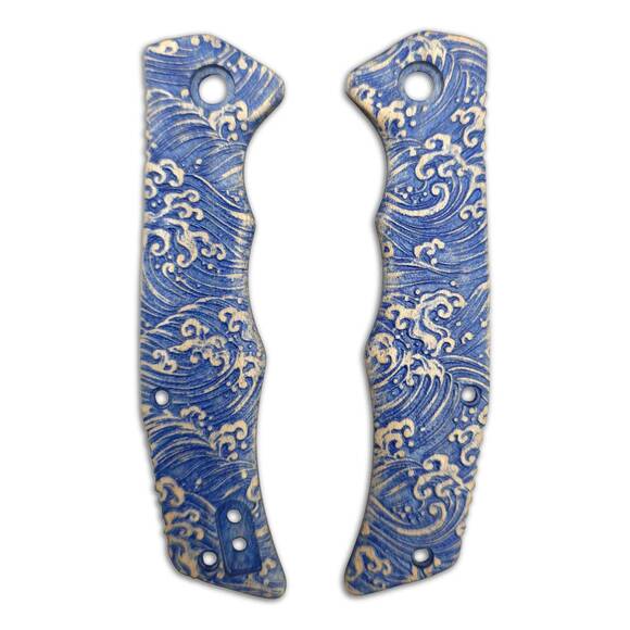 Buck 252 Trunk maple handle scales - Japan Wave / hand-painted