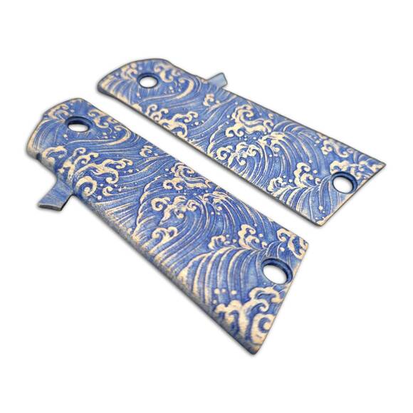 Rock Island M1911 A2 HC Maple Grips - Japan Wave / Hand-painted