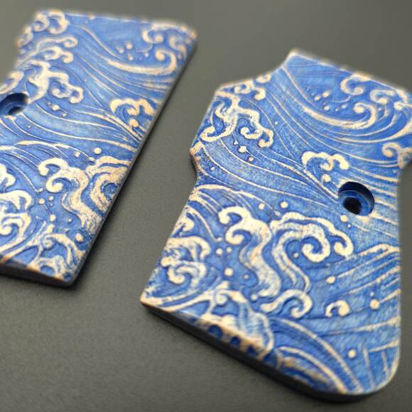 Tanfoglio GT27 maple grips - Japan Wave / hand-painted