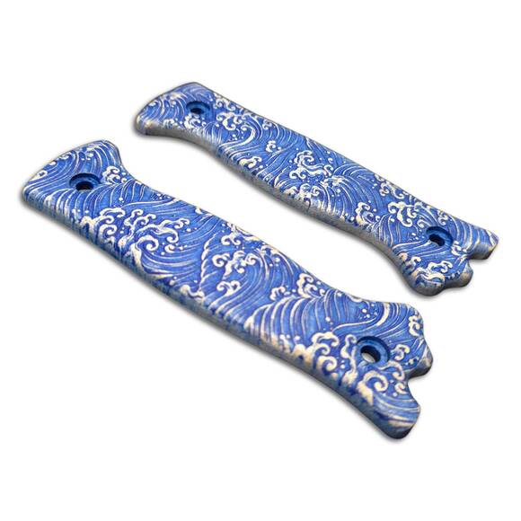 Varusteleka Skrama 200 maple handle scales - Japan Wave / hand-painted