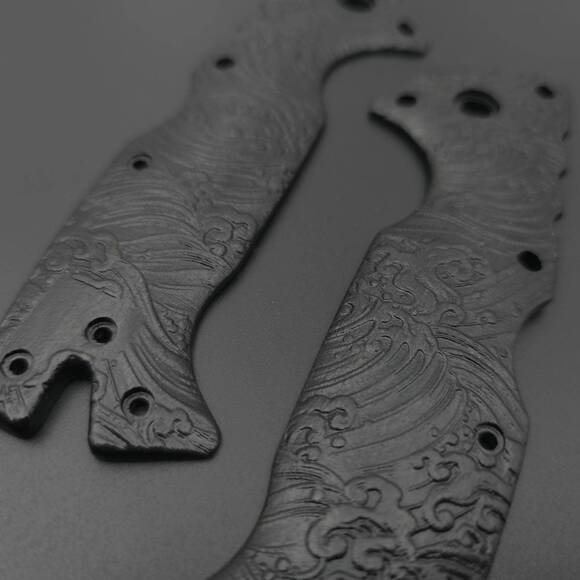 Japan Wave Black - Cold Steel AD-10 Knife Scales by Svechnikov Knives