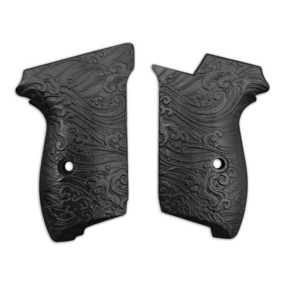 Fort 9 maple grips - Japan Wave Black / hand-painted