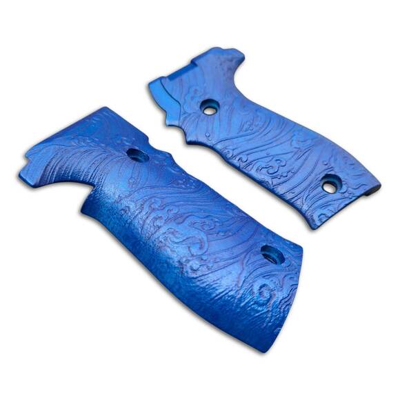 Sig Sauer P226 DA/SA maple grips - Japan Wave Ultramarine Pearl / hand-painted