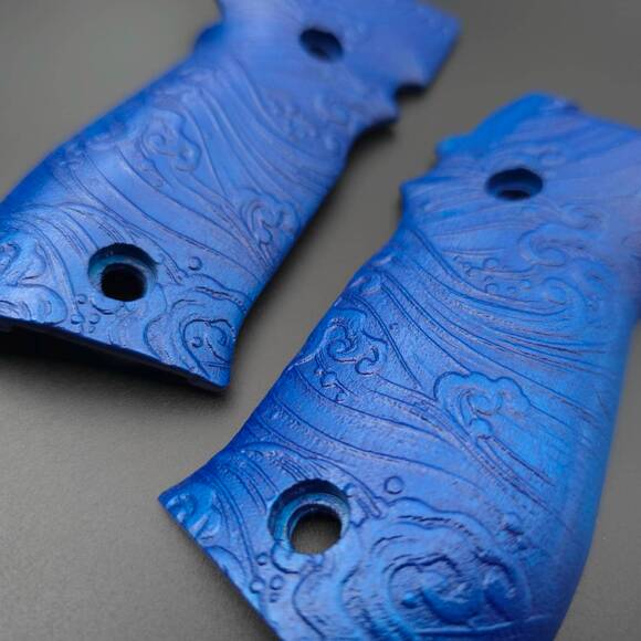 Sig Sauer P226 DA/SA maple grips - Japan Wave Ultramarine Pearl / hand-painted