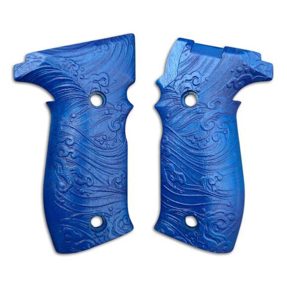Sig Sauer P226 DA/SA maple grips - Japan Wave Ultramarine Pearl / hand-painted