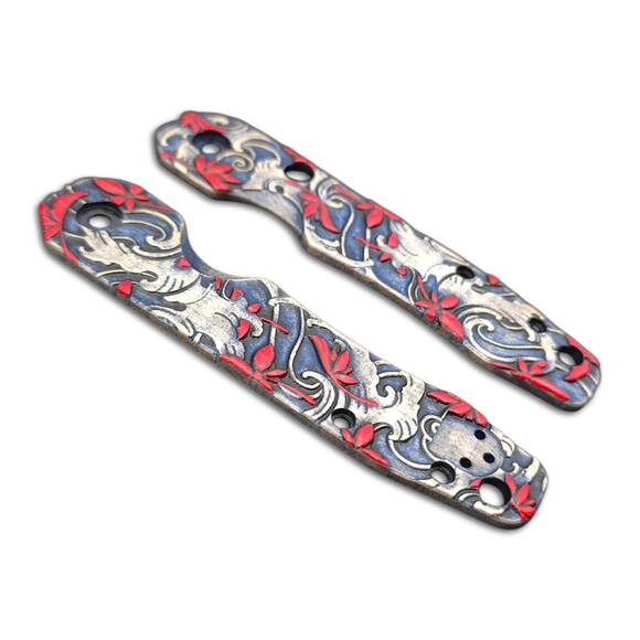 Spyderco Smock maple handle scales - Japanese Maple / hand-painted