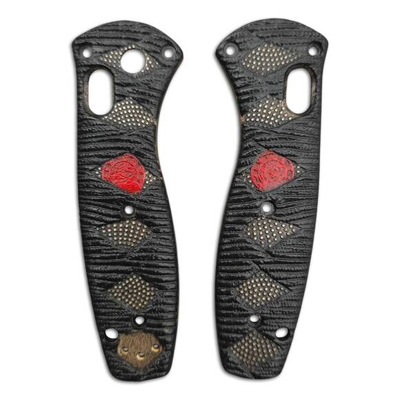 Benchmade Mini Barrage 585 Maple Scales - Katana Black Red Coin / Hand-painted