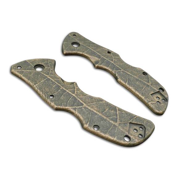Cold Steel Mini Recon-1 maple handle scales - Leaf Dark Green / hand-painted