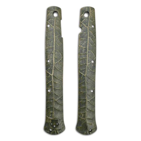 Cold Steel Ti-Lite 6 maple handle scales - Leaf Dark Green / hand-painted