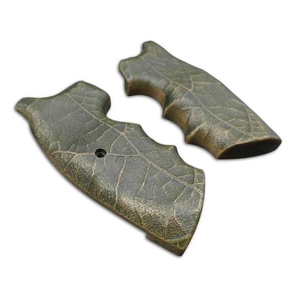 Colt Python maple grips - Leaf Dark Green / hand-painted