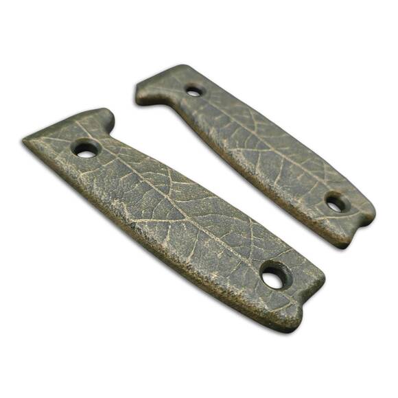 ESEE Model 3/4 maple handle scales - Leaf Dark Green / hand-painted