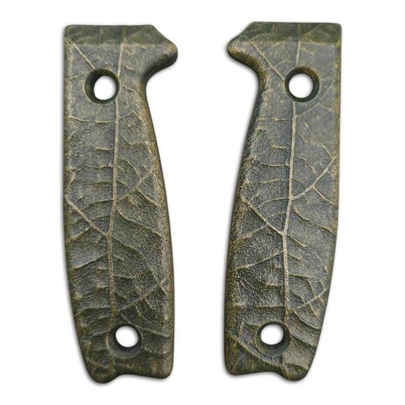 ESEE Model 3/4 maple handle scales - Leaf Dark Green / hand-painted