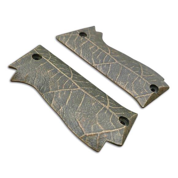 SAR K2 45/45 C maple grips - Leaf Dark Green / hand-painted