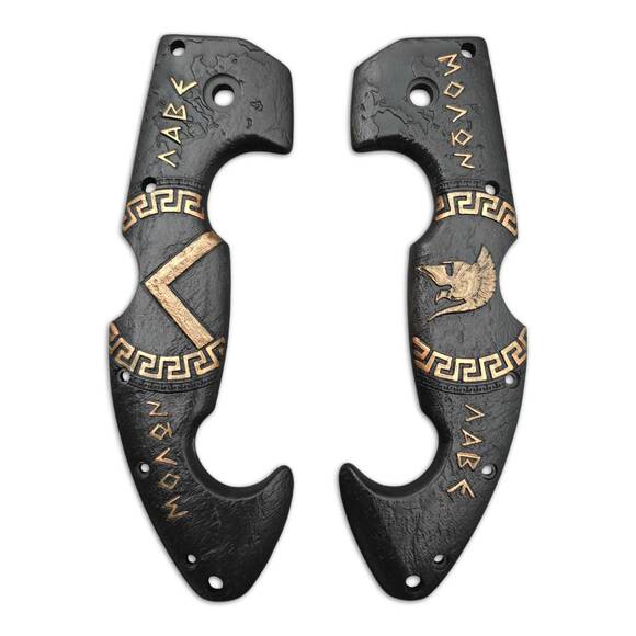 Cold Steel Spartan maple handle scales - Skeleton / hand-painted
