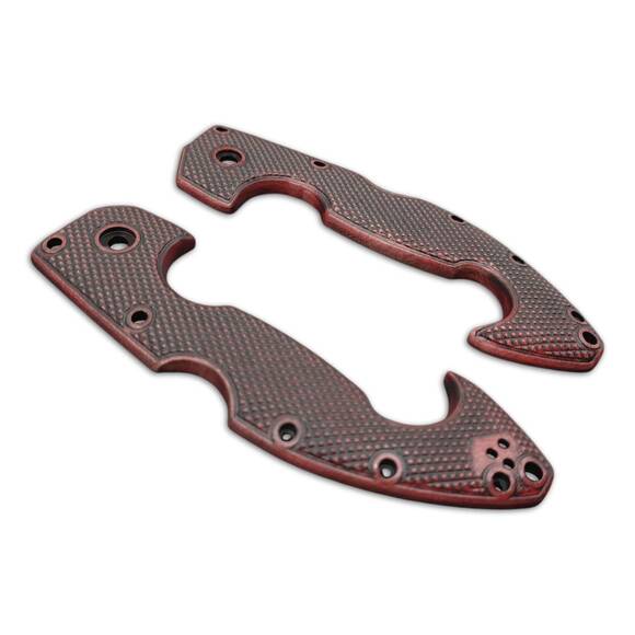Cold Steel Spartan maple handle scales - Classic V2 Dark Cherry / hand-painted