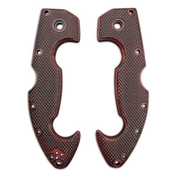Cold Steel Spartan maple handle scales - Classic V2 Dark Cherry / hand-painted