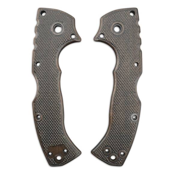 Cold Steel 4-Max Elite walnut handle scales - Classic V2 Dark / hand-painted