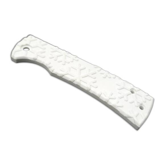 Chaves Redencion 229 G10 handle scale - Snow Flakes White / hand-painted