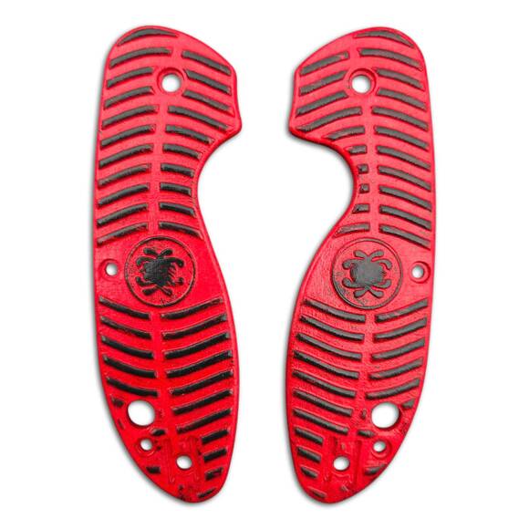 Spyderco Efficient maple handle scales - Spydie Red Roughness / hand-painted