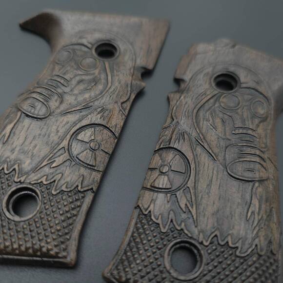 Arex Rex Zero 1 Standard Walnut Grips - Stalker Classic Dark / Hand-painted