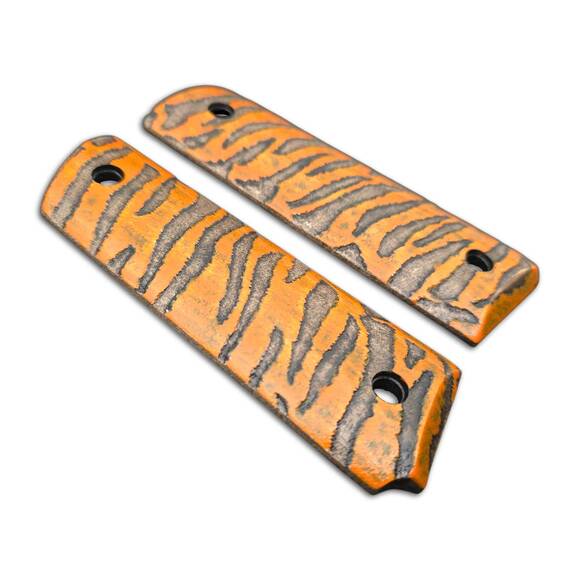 1911 full-size maple grips - Tiger Skin / hand-painted