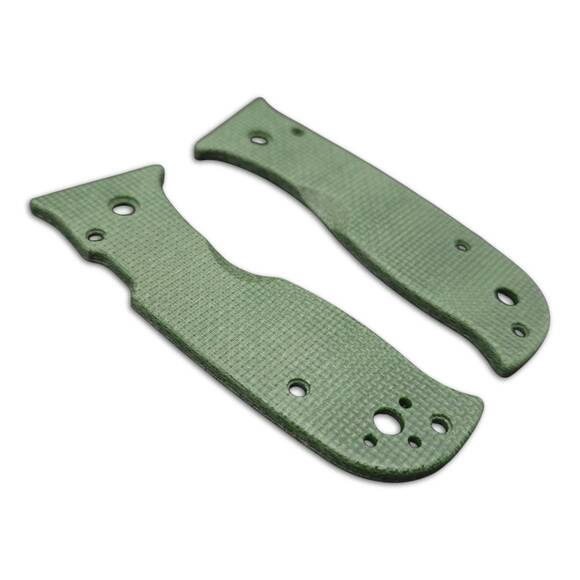 Spyderco Lil' Temperance 3/Lightweight Micarta Green handle scales - Traditional / hand-painted
