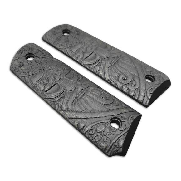 1911 Full-Size Maple Grips - Vegvisir X Viking Black / Hand-painted