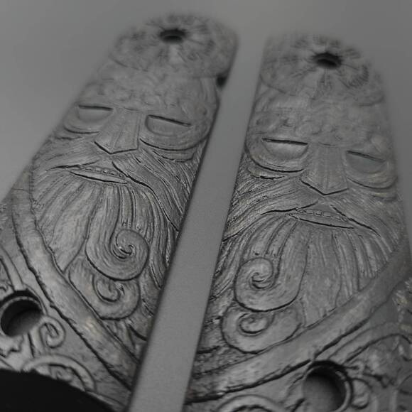 1911 Full-Size Maple Grips - Vegvisir X Viking Black / Hand-painted